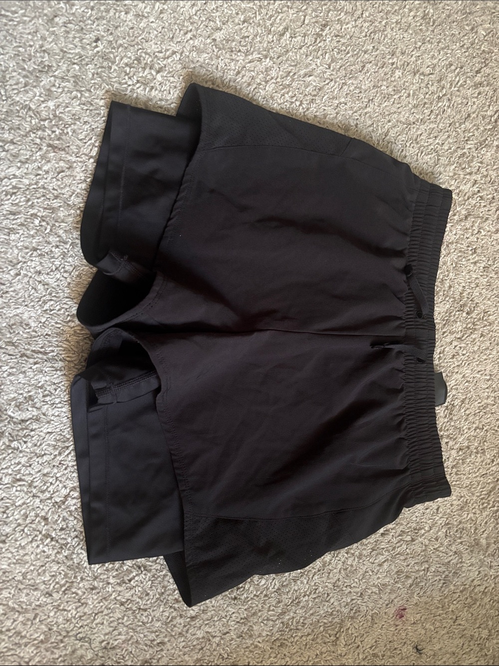 Black Athletic Split Hem Shorts